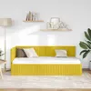 vidaXL Rohový rám postele s čelom žltý 90 cm x 200 cm zamat Náhľad obrázku produktu 3