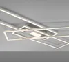 A modern, geometric LED ceiling light fixture with multiple rectangular frames. Produktbild-Vorschau