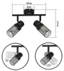 ZMH Lampa Sufitowa Czarna Metalowa 2 Płomienna Vintage E27 Podgląd zdjęcia produktu 10