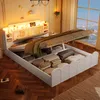 A bedroom scene with a bed that has storage underneath, illuminated by ambient lighting. Anteprima dell’immagine prodotto