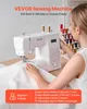 A woman is using a VEVOR sewing machine, with spools of thread in the background. Podgląd zdjęcia produktu