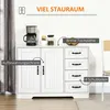 HOMCOM Sideboard Beistellschrank mit 4 Schubladen, Produktbild-Vorschau 4