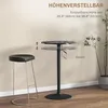 HOMCOM Table de bar ronde pour 2 personnes, noire, Ø 60 x Voir les images du produit 4