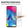 A smartphone screen protector is shown being hit by a bullet, demonstrating its durability. Produktbild-Vorschau