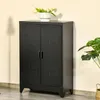HOMCOM dressoir met lamellen deuren, metalen kast met Productafbeelding-voorbeeld 2
