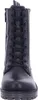 A close-up, front view of a black lace-up boot. Produktbild-Vorschau