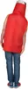 A person wearing a red bottle costume and blue jeans, viewed from the back. Produktbild-Vorschau