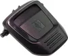 A black plastic accessory with a logo in the center, isolated on a white background. Voir les images du produit