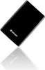 A black external hard drive with a silver trim, shown at an angle with its reflection below. Anteprima dell’immagine prodotto