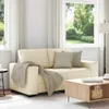 vidaXL 2-Sitzer-Sofa Creme 160x77x82 cm Stoff Produktbild-Vorschau 2