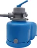 A blue and gray sand filter system for a pool, shown against a white background. Produktbild-Vorschau