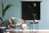 MuchoWow® Wandteppich Wandbehang Frau - Mond - Schwarz und Produktbild-Vorschau 4