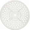 A white, round, cast aluminum garden table top with a decorative lattice pattern. Náhled obrázku produktu
