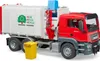 A toy garbage truck with a yellow trash bin in front of it. Anteprima dell’immagine prodotto