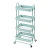A mint green four-tier rolling cart with mesh shelves is shown against a white background. Anteprima dell’immagine prodotto