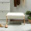 HOMCOM Sitzhocker Hocker mit weichem Sitzkissen Holzbeinen Produktbild-Vorschau 7