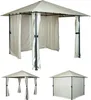 Pergola HWC-J63, pawilon ogrodowy ze ścianą boczną, 3x3m ~ Podgląd zdjęcia produktu 1