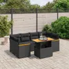 Design 7-tlg. Garten-Sofagarnitur mit Kissen Schwarz Poly Produktbild-Vorschau 1