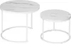 Set di due tavolini, color bianco, modello Galen, piccoli, Anteprima dell’immagine prodotto 6