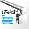 A close-up of a shower screen support bar with text highlighting its features. Podgląd zdjęcia produktu