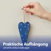 Herz Anhänger 6er Set Metall Schnur sechs Farben Streifen Produktbild-Vorschau 6