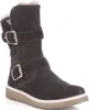 A single gray boot with fur trim and buckles is shown against a white background. Produktbild-Vorschau