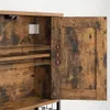 Close-up view of the interior of a wooden cabinet with shelves and an open door. Náhled obrázku produktu