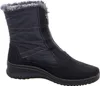 A black winter boot with a zipper and faux fur trim. Náhľad obrázku produktu