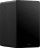 A black TCL soundbar with a glossy front panel and a textured side panel, shown from a three-quarter angle against a black background. Náhled obrázku produktu
