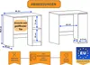 Diagrams showing the dimensions and features of a washing machine cabinet. Produktbild-Vorschau