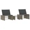 The Living Store Sonnenliegen 2 Stk. mit Tisch Grau Poly Produktbild-Vorschau 3