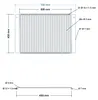 Rysunek techniczny – DEOS Regulowany ruszt grillowy ze stali nierdzewnej 60–70 × 45 cm bez uchwytów Podgląd zdjęcia produktu