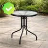 Kulatý zahradní stolek Bergamo 60 cm, černý kovový rám a Náhled obrázku produktu 14