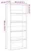 vidaXL Bücherregal Schwarz Eichen-Optik 80x30x189 cm Produktbild-Vorschau 8