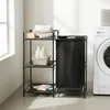1.02 Badplank met wasmand, zwart - ongeveer 69 x 35,5 x 77 Productafbeelding-voorbeeld 6