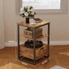 Nachttisch, Beistelltisch, Kommode, Dunkelbrauner Produktbild-Vorschau 3
