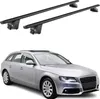 A silver Audi A4 Avant station wagon with black roof racks mounted on top, presented against a white background. Náhled obrázku produktu