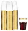 50 Stück Plastikbecher mit Goldrand 360ml - Elegante Party Produktbild-Vorschau 1