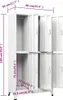 vidaXL Schließfachschrank mit 6 Fächern Stahl 90x45x180 cm Produktbild-Vorschau 18