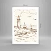 Poster - Poster ohne Rahmen - Skizze Küste Laterne - 50x70 Produktbild-Vorschau 4