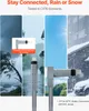 Collage showcasing a cable in different weather conditions and close-ups of its connectors. Náhled obrázku produktu