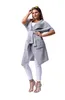 Damen Strickjacke Cardigan mit Bindegürtel; Grau/M/L Produktbild-Vorschau 2