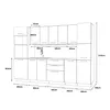 ULWEHOME | Küchenzeile 300 cm Mattweiß, Küchenmöbel-Set Produktbild-Vorschau 8