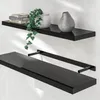 CASARIA® Étagère murale flottante noir brillant 90 cm MDF Voir les images du produit 1