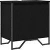 A product shot of a black cabinet with a metal frame and legs, shown from a front-diagonal angle against a white background. Náhled obrázku produktu