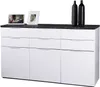 Sideboard Anrichte 180 cm hochglanz weiß - marmor Optik - Produktbild-Vorschau 1