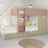 Letto a castello rovere e rosa antico con armadio 2 ante e Anteprima dell’immagine prodotto 11