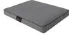 A gray dog bed with black piping and a black label on the corner. Náhled obrázku produktu