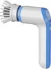 A white and blue electric cleaning brush with a brush head is shown against a white background. Produktbild-Vorschau
