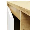 A close-up view of a white cabinet door slightly ajar, revealing a wooden interior and top surface. Náhled obrázku produktu